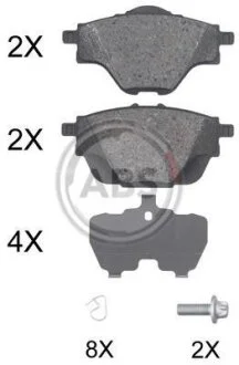 Гальмівні колодки зад. Citroen C4/Peugeot 308 II 13- (Bosch) (106x51.9x16.7) A.B.S. 35019