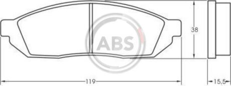Комплект гальмівних колодок A.B.S. 36156