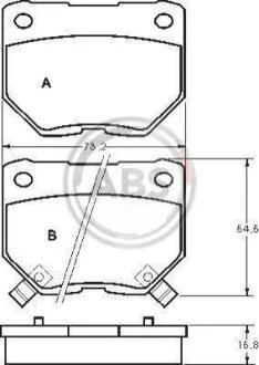 Гальмівнi колодки дисковi задн. Nissan 300 ZX 3.0 05.90-09.95 A.B.S. 36719