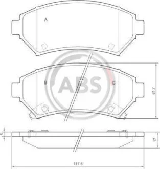 Комплект гальмівних колодок A.B.S. 37015