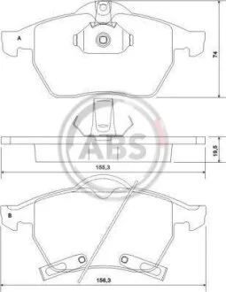 Комплект гальмівних колодок A.B.S. 37116