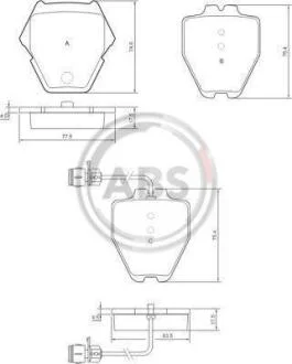 Колодка гальм. AUDI A4/A8 передн. (ABS) A.B.S. 37162