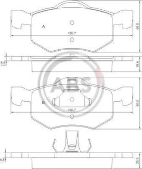 Комплект гальмівних колодок A.B.S. 37255