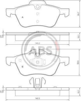Гальмівні колодки пер. MINI Cooper 01-07 (ATE) A.B.S. 37279