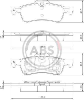 Гальмівні колодки зад. MINI One/Cooper (R50/52/53) 01-07 (ATE) A.B.S. 37305 (фото 1)