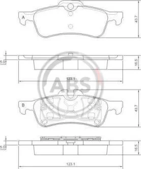 Гальмівні колодки зад. MINI One/Cooper (R50/52/53) 01-07 (ATE) A.B.S. 37305