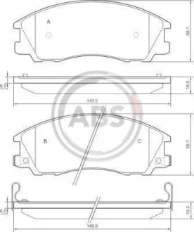 Колодка гальм. диск. передн. (ABS) A.B.S. 37323