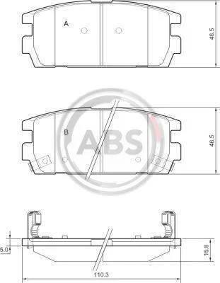 Колодка гальм. диск. задн. (вир-во ABS) A.B.S. 37324 (фото 1)