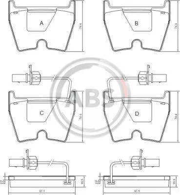 Гальмівні колодки пер. VW Phaeton 02-16 (BREMBO) A.B.S. 37367 (фото 1)