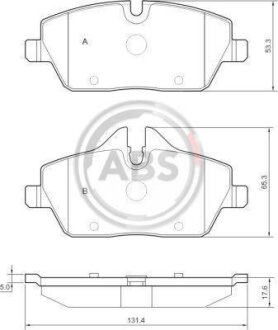 Колодка гальм. диск. MINI COOPER 06-,ONE 09-,CLUBMAN 2010-передн. (ABS) A.B.S. 37434