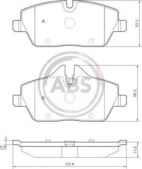Колодка гальм. диск. MINI COOPER 06-,ONE 09-,CLUBMAN 2010-передн. (вир-во ABS) A.B.S. 37434