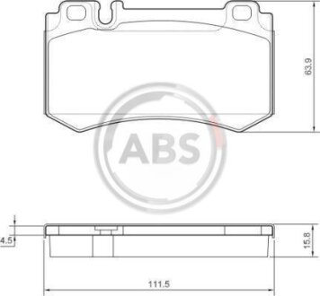 Гальмівні колодки зад. MB W211/W220/W221 01-13 (brembo) (111.6x63.8x16.5) A.B.S. 37454