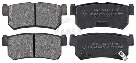 Комплект гальмівних накладок, дискове гальмо A.B.S. 37460