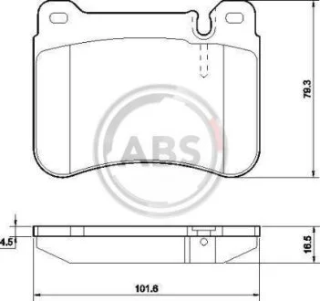Комплект гальмівних колодок A.B.S. 37506
