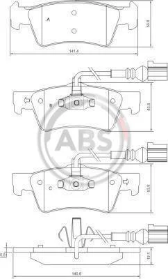 Колодка гальм. VW Touareg задн. (вир-во ABS) A.B.S. 37527 (фото 1)