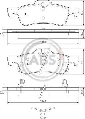 Гальмівні колодки зад. Toyota Yaris 05-20 (ATE) A.B.S. 37579 (фото 1)