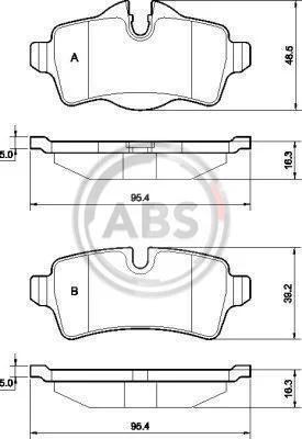 Колодка гальм. диск. задн. (вир-во ABS) A.B.S. 37629 (фото 1)
