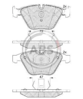 Гальмівні колодки пер. BMW 3 (E90)/X1 (E84) (ATE) 04-12 (155,1x68,5x20,3) A.B.S. 37667