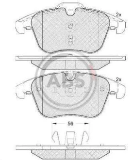 Гальмівні колодки пер. Jaguar S-Type/XJ/XK/XF/XE 2.0-4.2 99- (ATE) (156.4x72x19) A.B.S. 37686