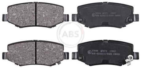 Комплект гальмівних накладок, дискове гальмо A.B.S. 37698