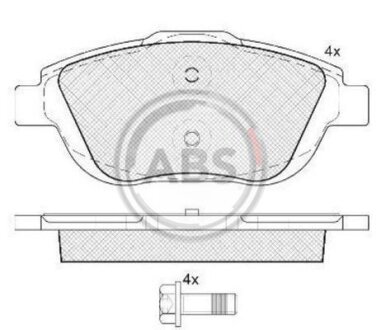 Колодка гальм. диск. передн. (ABS) A.B.S. 37751