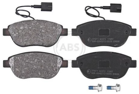 Комплект гальмівних накладок, дискове гальмо A.B.S. 37871
