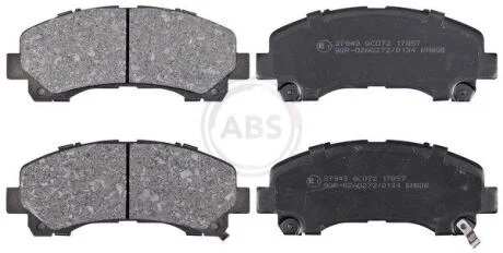 Комплект гальмівних накладок, дискове гальмо A.B.S. 37943