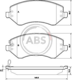 Колодка гальм. диск. передн. (ABS) A.B.S. 38856