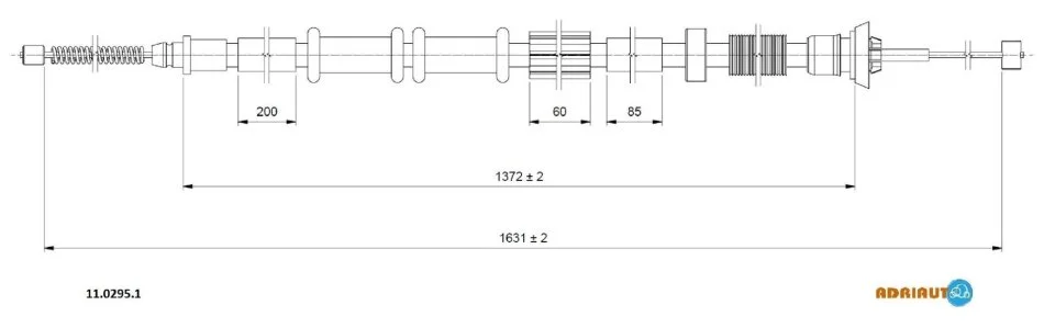 FIAT трос ручн.гальма лів.Punto 05- ADRIAUTO 11.0295.1 (фото 1)