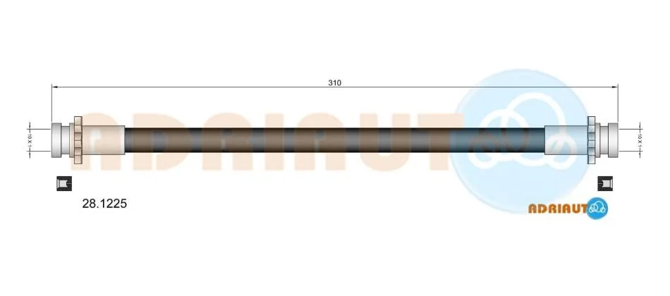 NISSAN гальм.шланг задн.Primera -96 ADRIAUTO 28.1225 (фото 1)