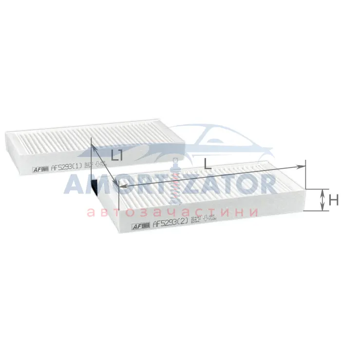 ALPHA (старий арт. AF5293) DB фІльтр повІтря салону (к-кт 2шт) GL / GLS X166 11-, GLE (W166) 12-, C292 15-, M-Klasse (W166) 11- ALPHA FILTER AF52932 (фото 1)
