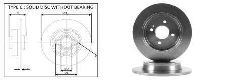Диск гальмівний зад. (262mmx10mm) HYUNDAI ACCENT IV, I20, I30 KIA RIO 04.11- APlus 61445AP