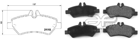 Колодки гальмiвнi, лiв/прав, задн APlus 71196AAP