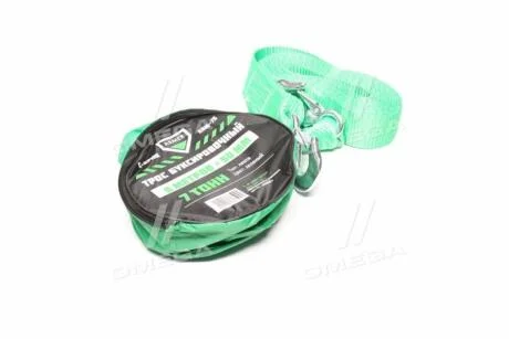 Трос буксирувальний 7т. стрічка 5м. C гак, зелений <Armer> ARMER ARM75