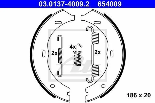 Тормозные колодки барабанные ATE 03.01374009.2 (фото 1)