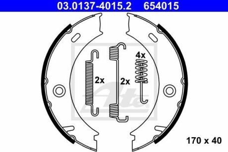 Гальмівна колодка MERCEDES SPRINTER 4-T (B904) VW LT 28-35 II, LT 28-46 II 2.1D-2.9D 02.95-07.06 ATE 03013740152