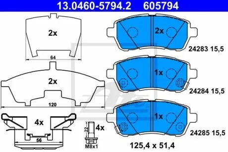 Гальмівні колодки ATE 13.04605794.2