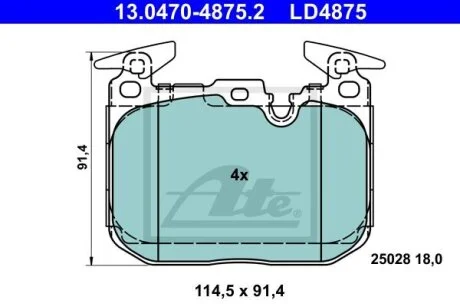 Тормозные колодки ATE 13.04704875.2