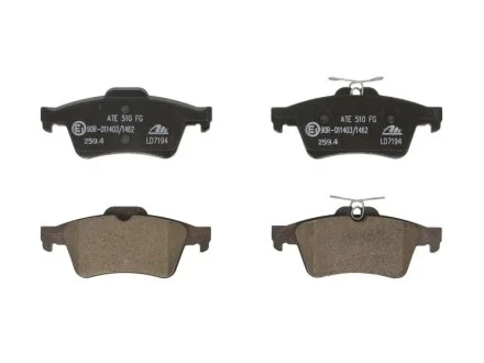Керамічні гальмівні колодки задн, CHEVROLET VECTRA FORD FOCUS IV, KUGA III, TOURNEO CONNECT, TRANSIT CONNECT NISSAN PRIMERA OPEL SIGNUM, VECTRA C, VECTRA C GTS SAAB 9-3 1.5-3.2 02.98- ATE 13047071942