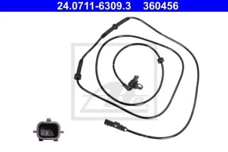 Датчик ABS задн прав DACIA DOKKER, LODGY RENAULT EXPRESS, LODGY 1.2-1.6LPG 03.12- ATE 24071163093