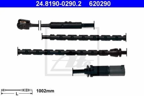 Датчик зносу гальмівних колодок задн BMW X5 (E70), X5 (F15, F85), X6 (E71, E72), X6 (F16, F86) 3.0-4.8 02.07-07.19 ATE 24819002902