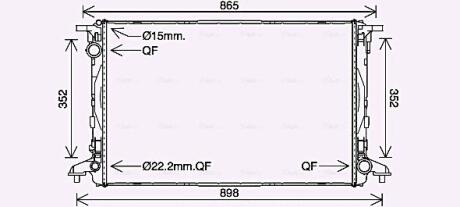AVA AUDI Радіатор охолодження двиг. A4 Allroad B9 3.0 16-, A5, A6, A7, A8, Q7 AVA COOLING AI2412