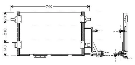 Конденсатор кондиціонера AUDI A6/S6 (C5) (97-) (вир-во AVA) AVA COOLING AI 5137