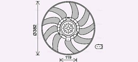 AVA AUDI Вентилятор радіатора A4 Allroad B8 2.0 09-, A4 B8 1.8, 2.0 07-, A5 2.0 07-, PORSCHE AVA COOLING AI7519