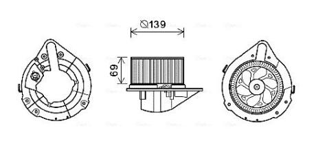 AVA AUDI Вентилятор салону 80 B4 91-, Audi A4 AVA COOLING AI8372