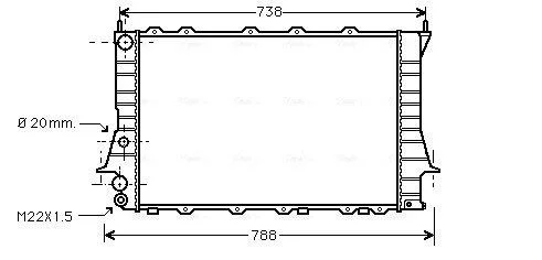 Радіатор охолодження двигуна AU 100/A6 MT +/-AC 90-97 (Ava) AVA COOLING AIA 2077 (фото 1)
