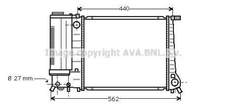 AVA BMW Радіатор сист. охолодження двиг. 3 E30 1.6/1.8 87-94 AVA COOLING BW2081