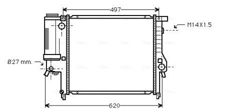 AVA BMW радіатор охолодження двиг. 3 (E36) 316 i 93-98, 3 Compact (E36) 316 i 99-00 AVA COOLING BW2124