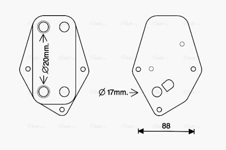AVA BMW Оливний радіатор 3 E46 2.0d 98- AVA COOLING BW3557