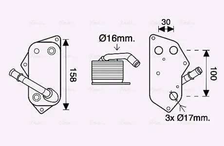 Охолоджувач оливи, моторна олива AVA COOLING BW3558